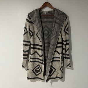 Toad&Co Black and Gray Geometric Cardigan